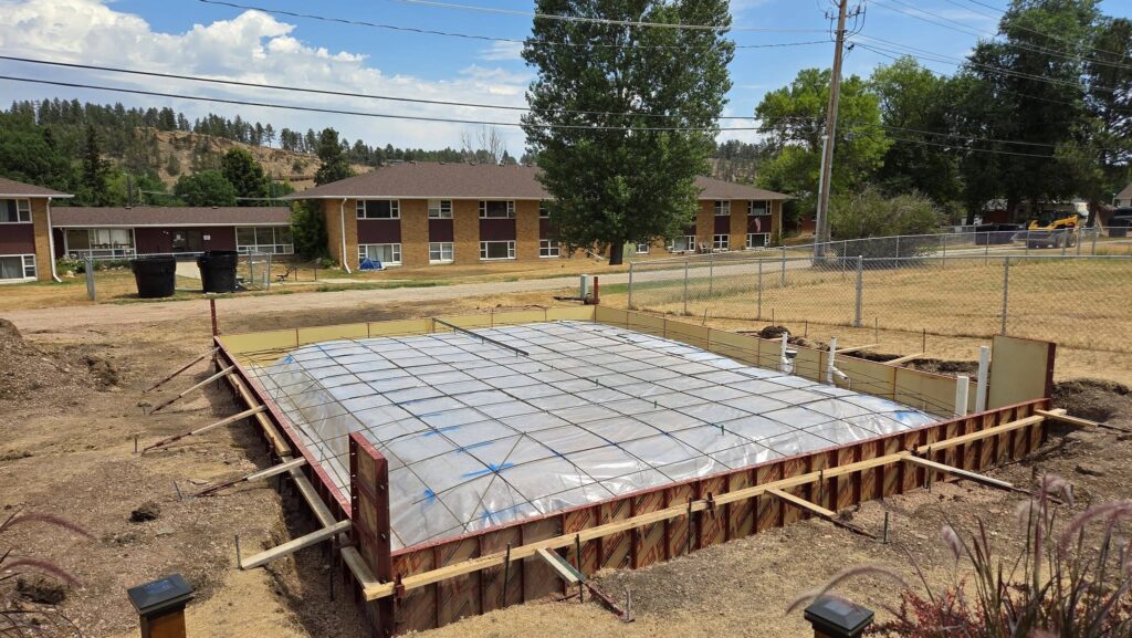 Residential concrete foundation footings with rebar reinforcement in Fayetteville, NC